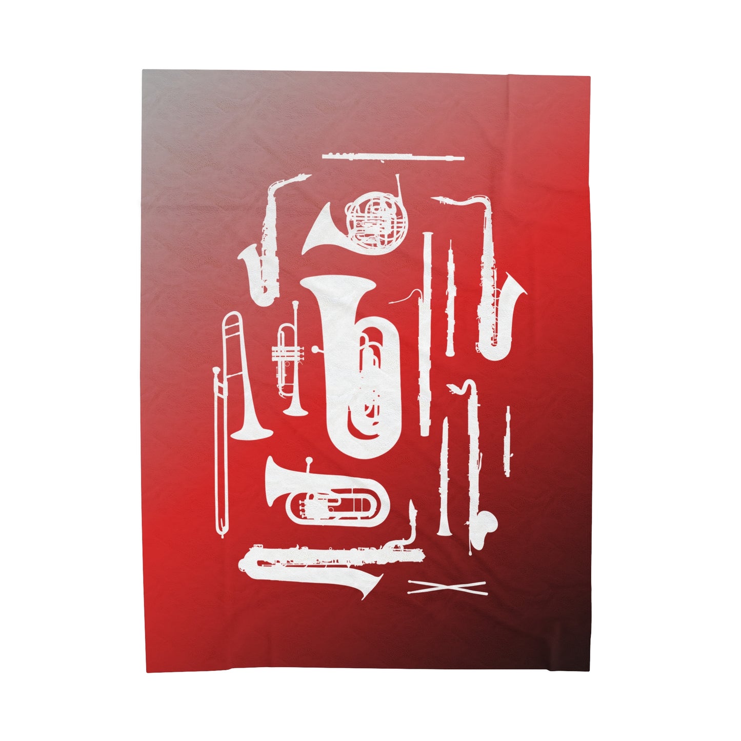 Red/Grey/Black Band Instruments Velveteen Plush Blanket