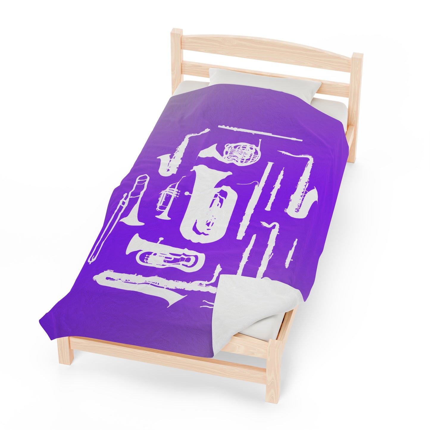 Purple/Grey Band Instruments Velveteen Plush Blanket