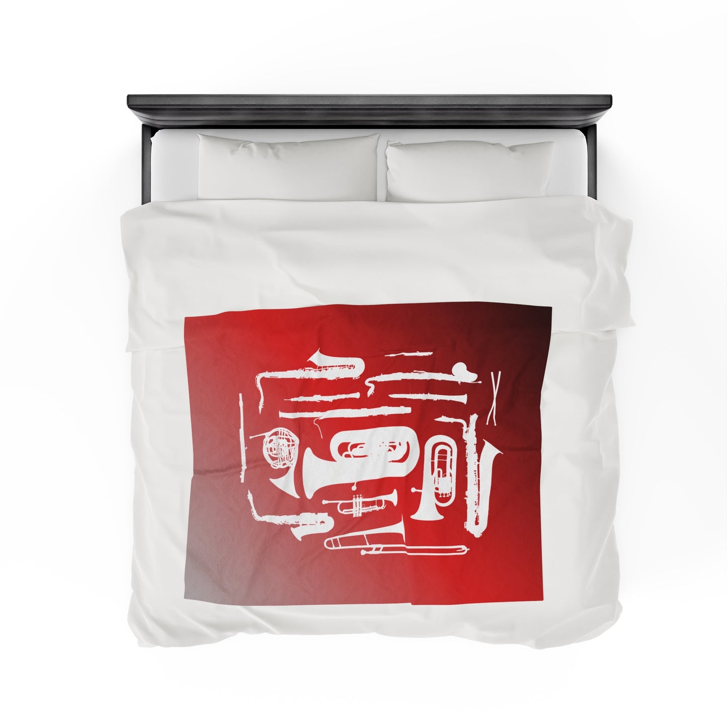Red/Grey/Black Band Instruments Velveteen Plush Blanket