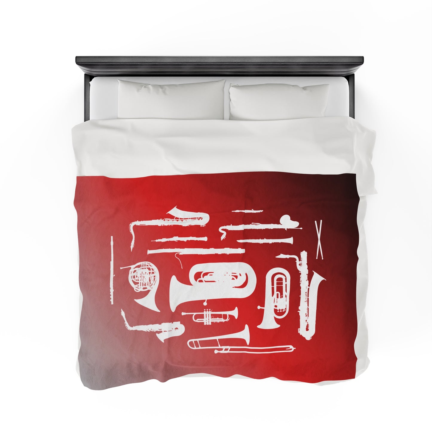 Red/Grey/Black Band Instruments Velveteen Plush Blanket