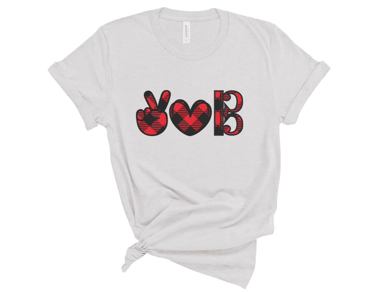 Peace Love Alto Clef Buffalo Plaid Unisex T-Shirt
