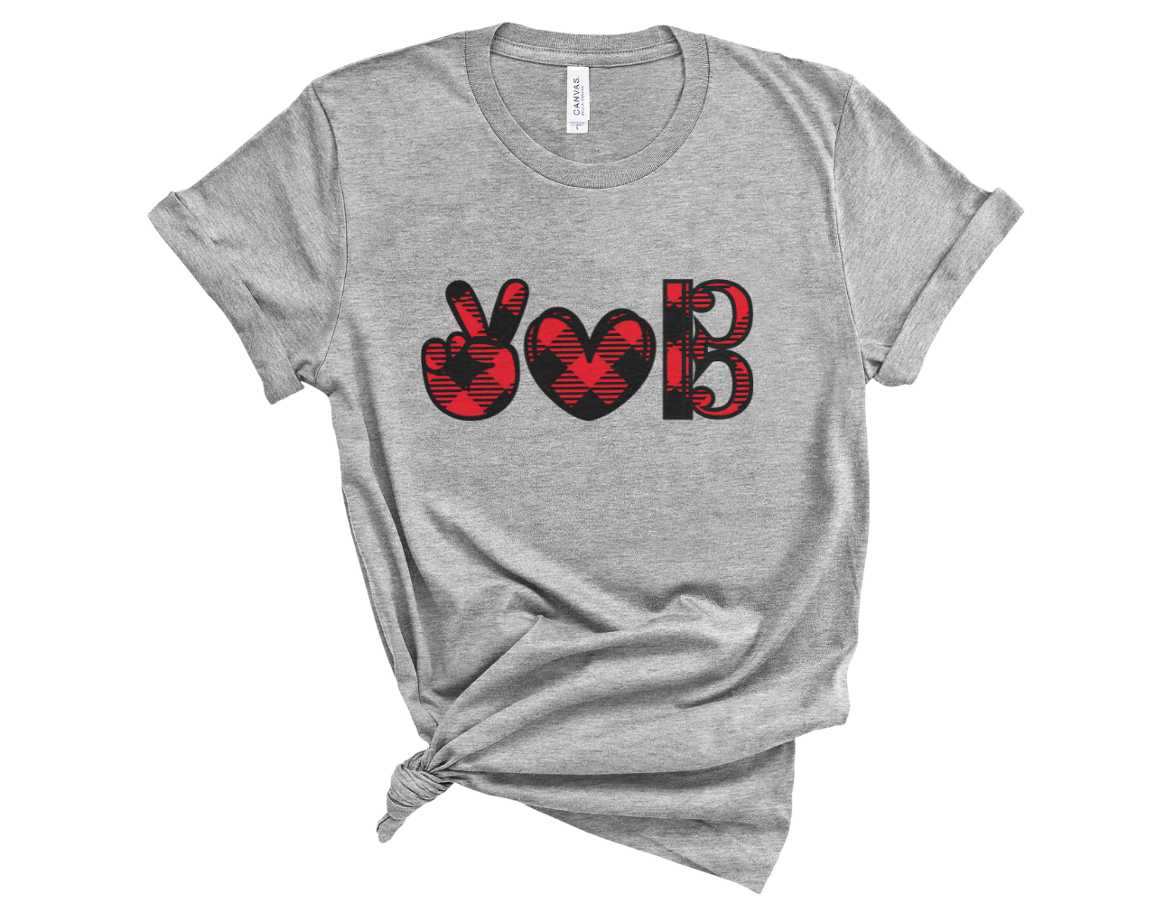 Peace Love Alto Clef Buffalo Plaid Unisex T-Shirt