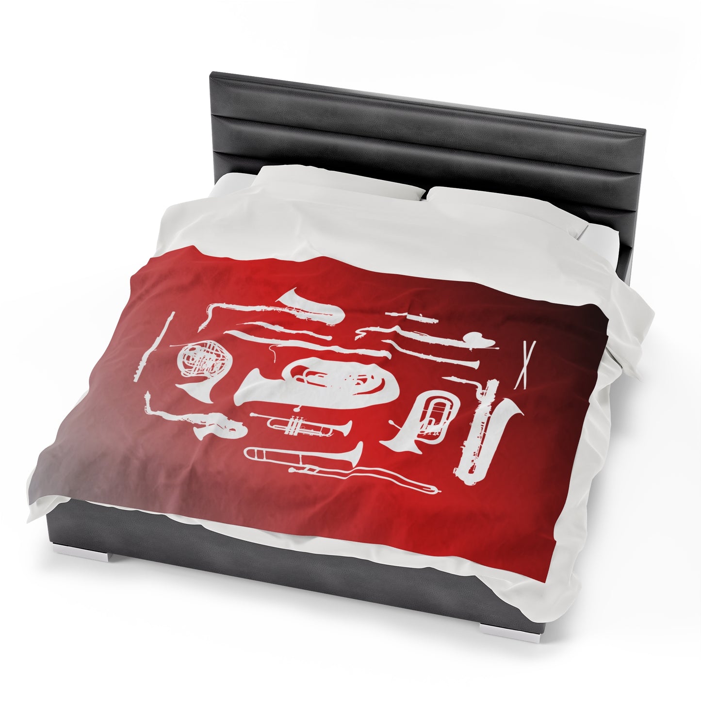 Red/Grey/Black Band Instruments Velveteen Plush Blanket