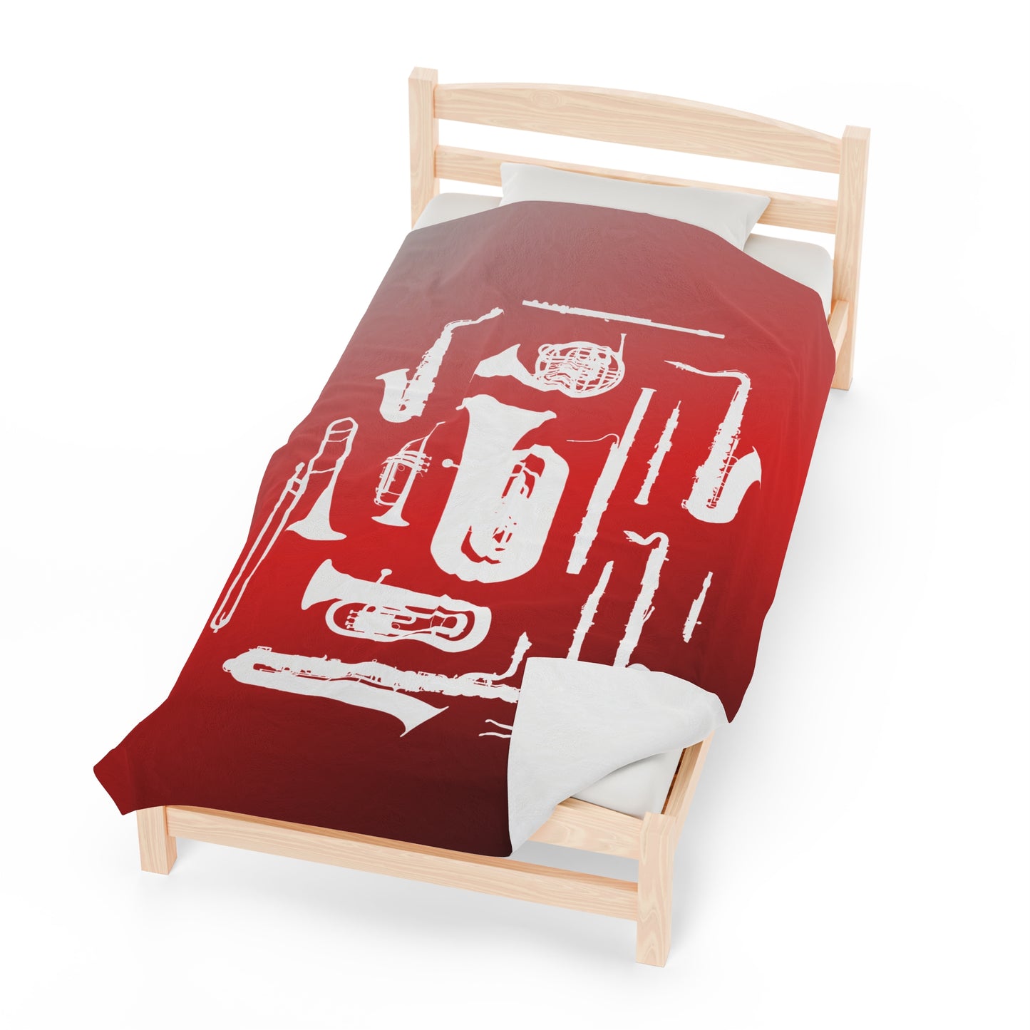 Red/Grey/Black Band Instruments Velveteen Plush Blanket