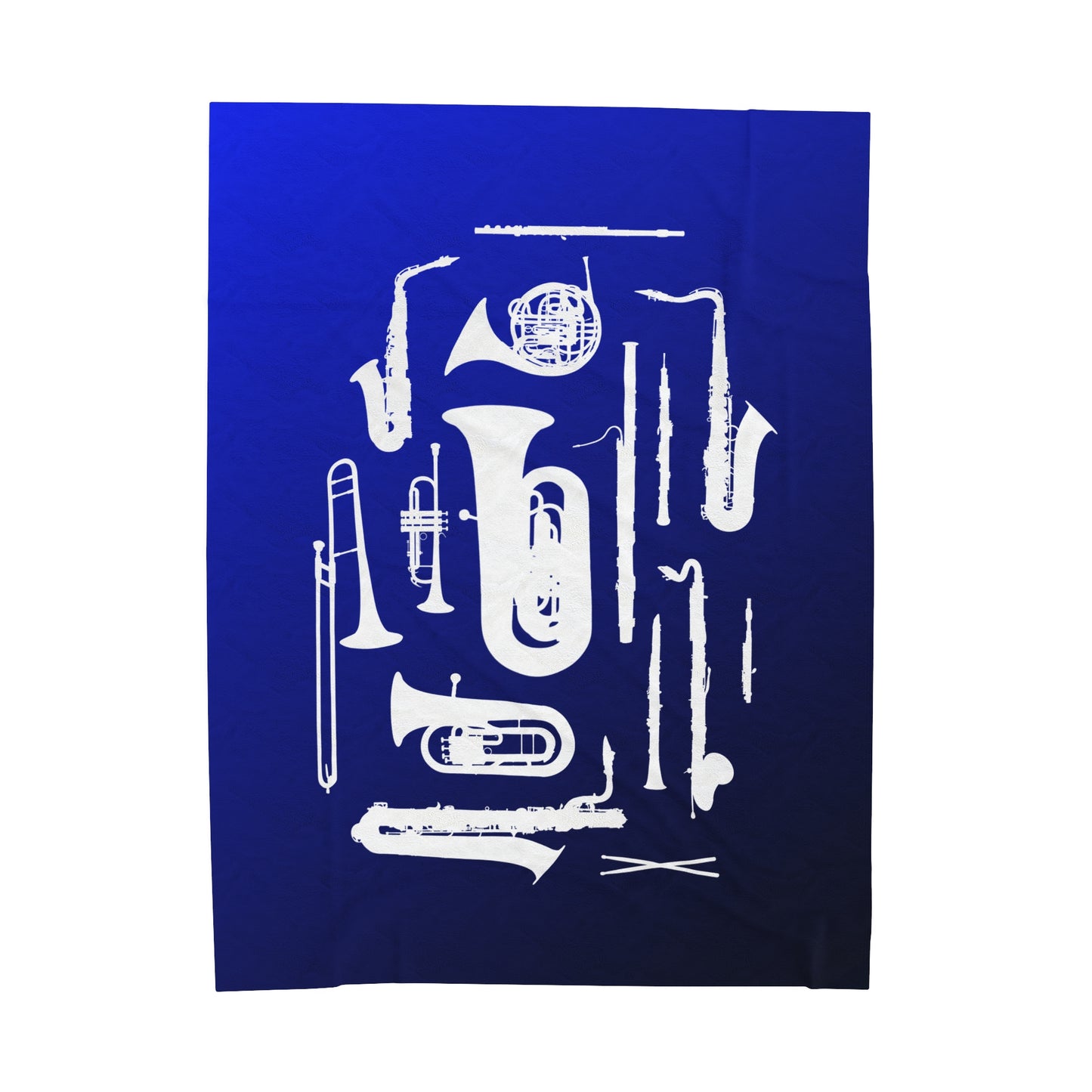 Blue/Black Band Instruments Velveteen Plush Blanket