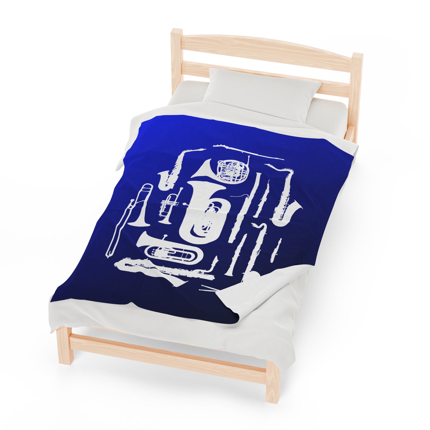 Blue/Black Band Instruments Velveteen Plush Blanket