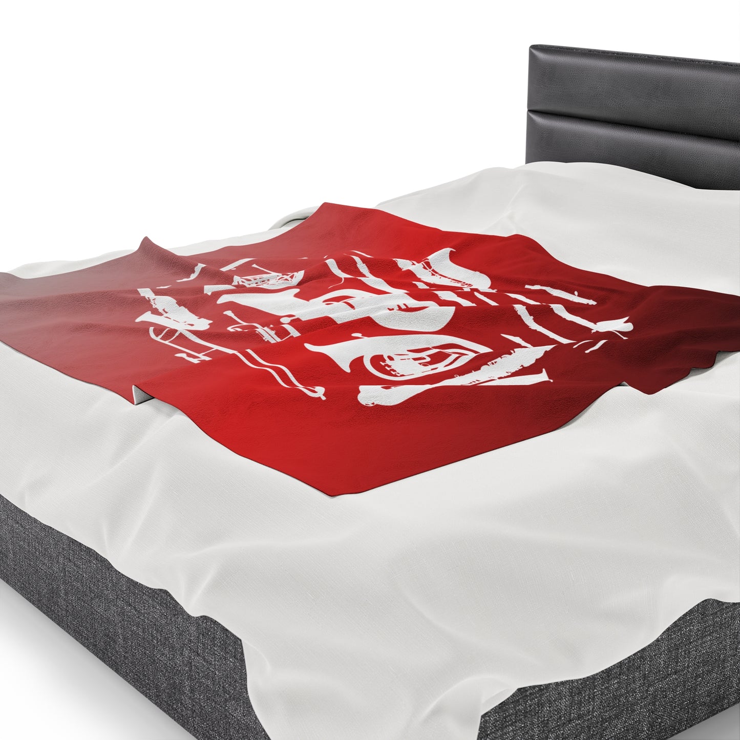 Red/Grey/Black Band Instruments Velveteen Plush Blanket