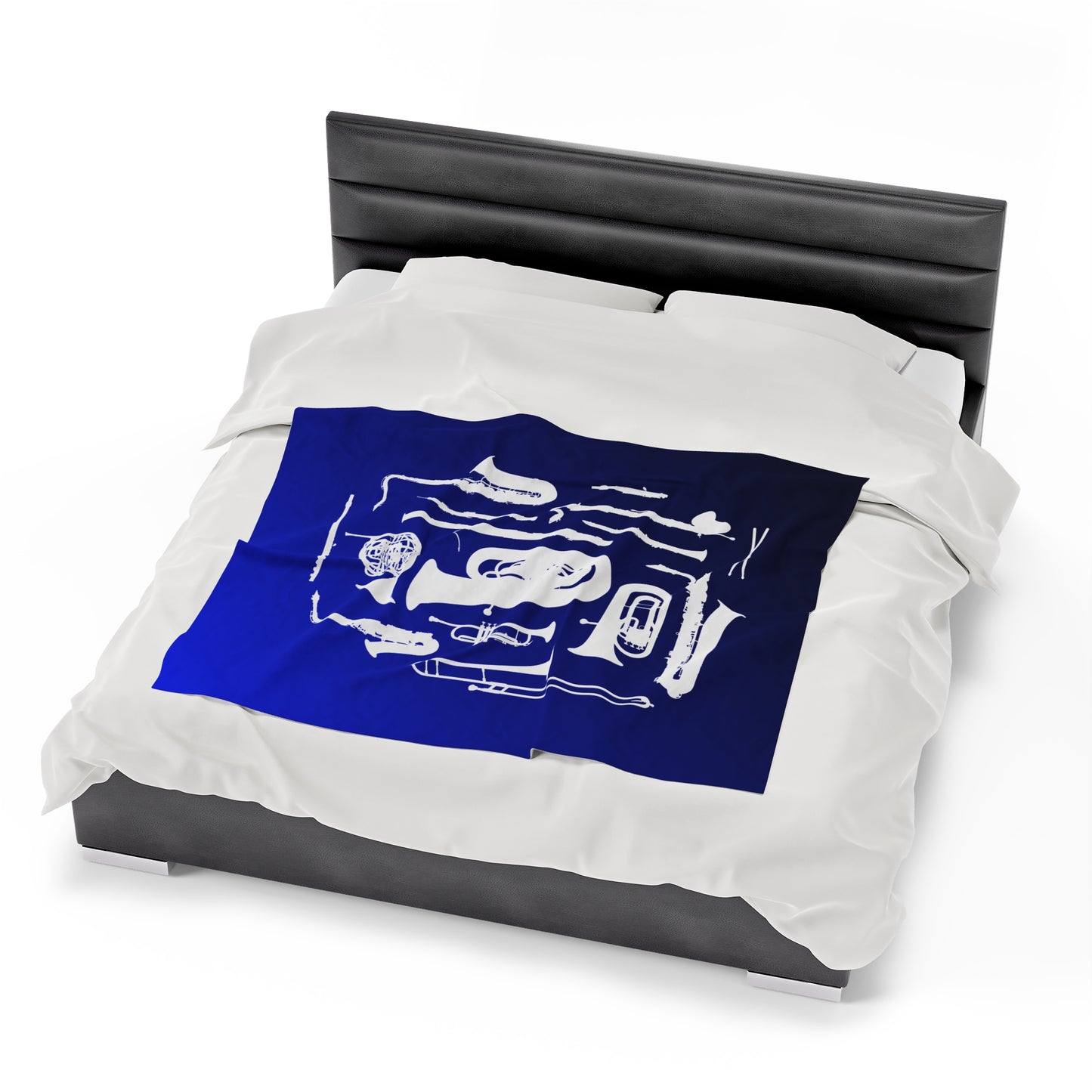Blue/Black Band Instruments Velveteen Plush Blanket