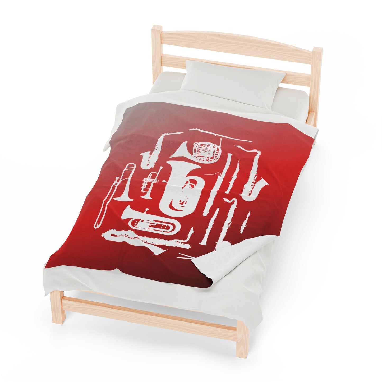 Red/Grey/Black Band Instruments Velveteen Plush Blanket