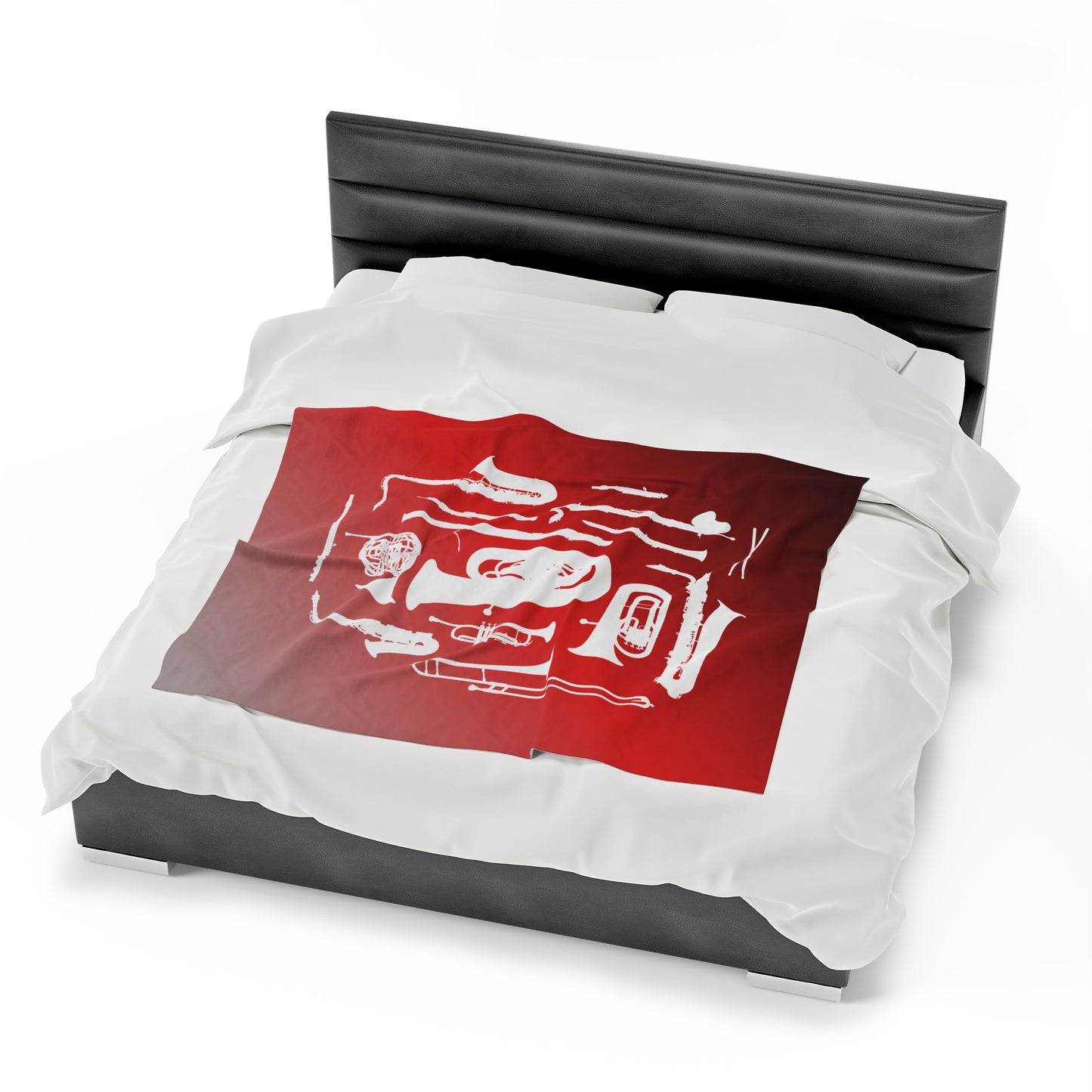 Red/Grey/Black Band Instruments Velveteen Plush Blanket