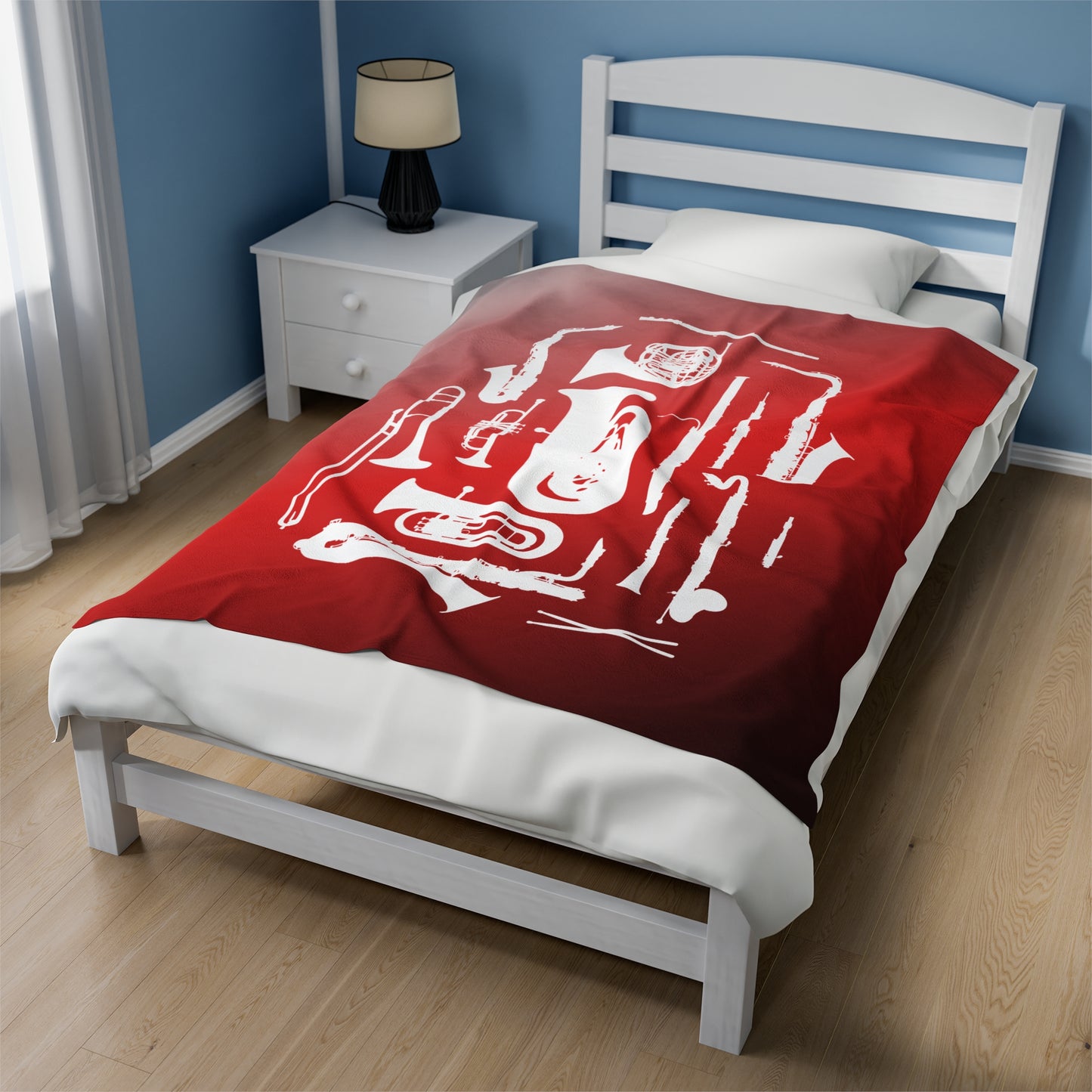 Red/Grey/Black Band Instruments Velveteen Plush Blanket