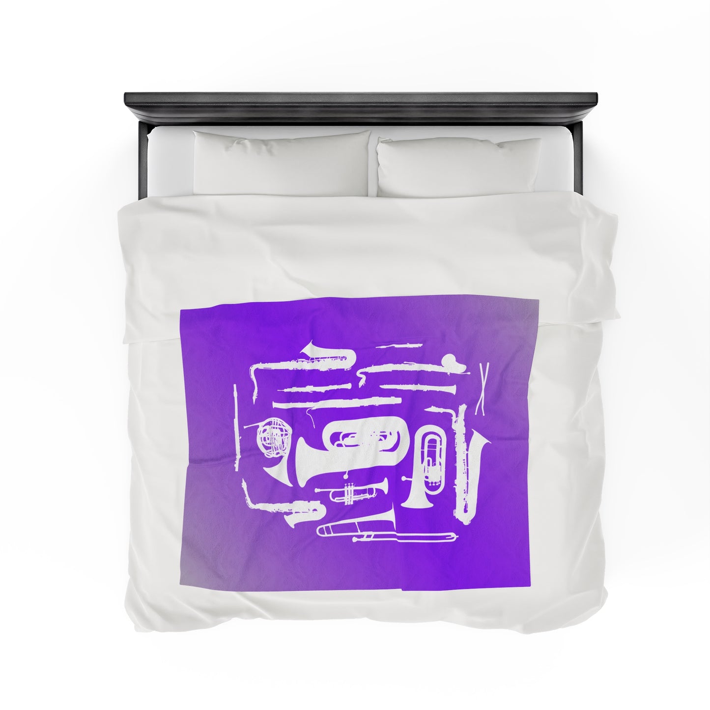 Purple/Grey Band Instruments Velveteen Plush Blanket