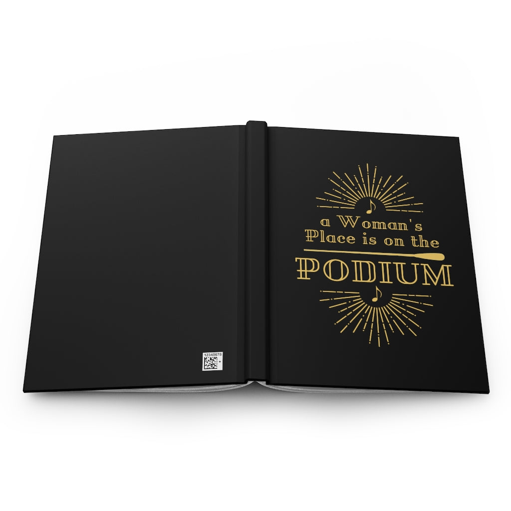 A Woman's Place is on the Podium Vintage Look Hardcover Journal