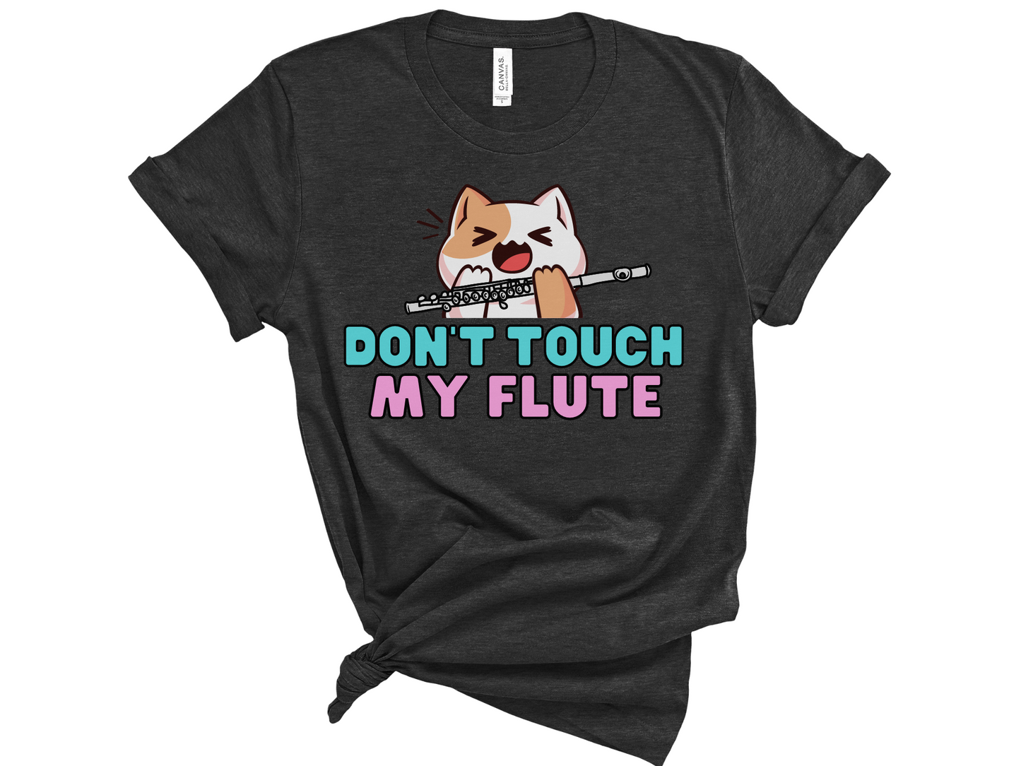 Don't Touch My Flute Cat Unisex T-Shirt