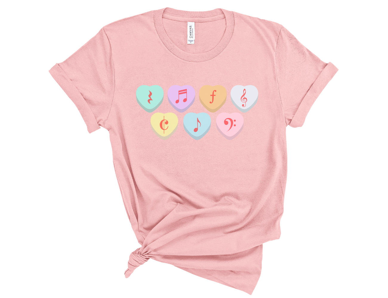 Valentine's Candy Hearts Music Symbols Unisex T-Shirt