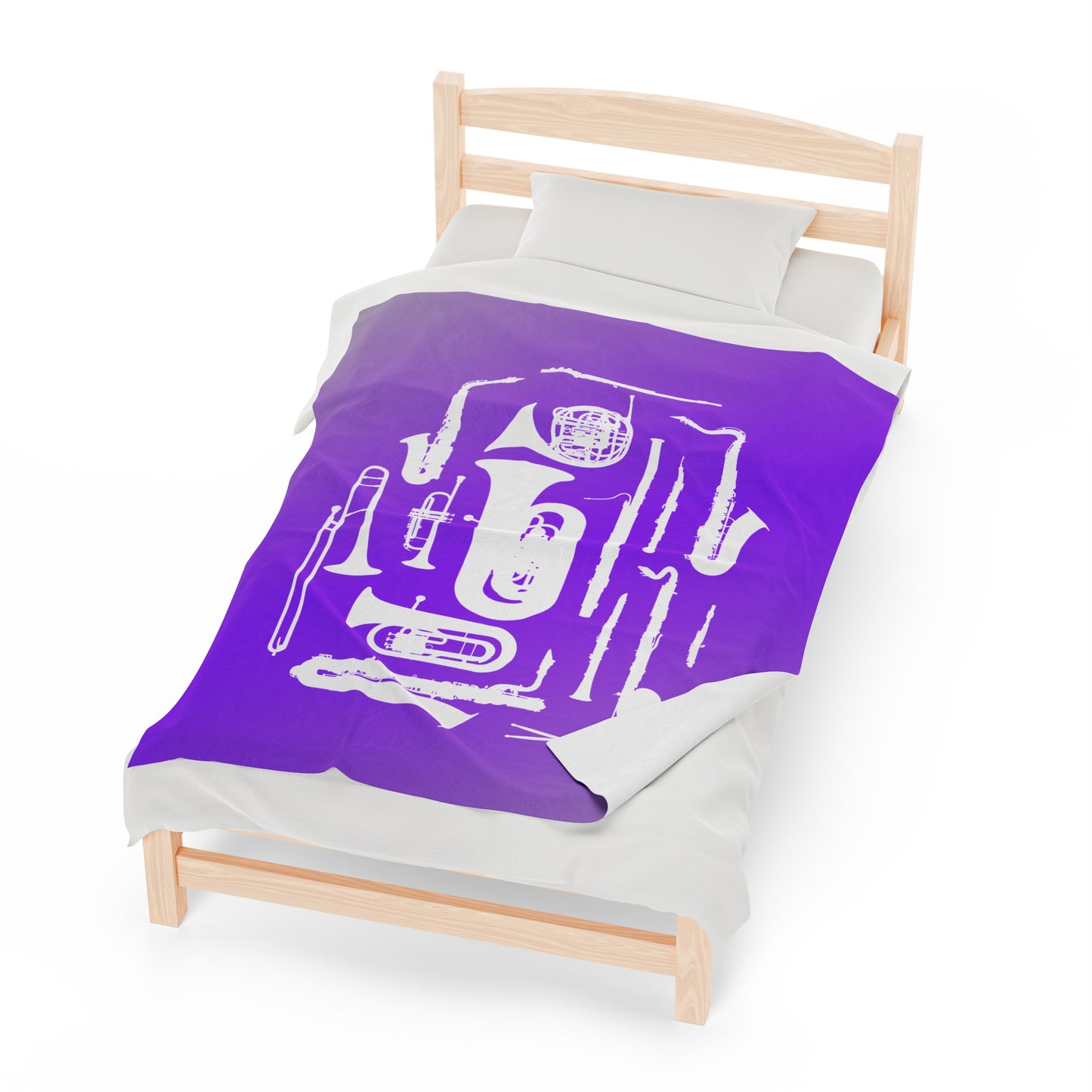 Purple/Grey Band Instruments Velveteen Plush Blanket