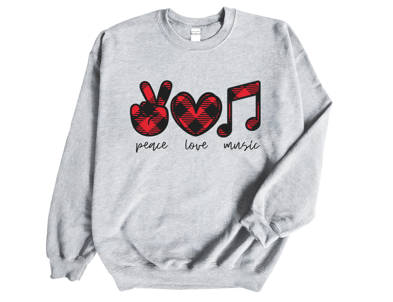 Peace Love Music Eighth Notes Unisex Sweatshirt