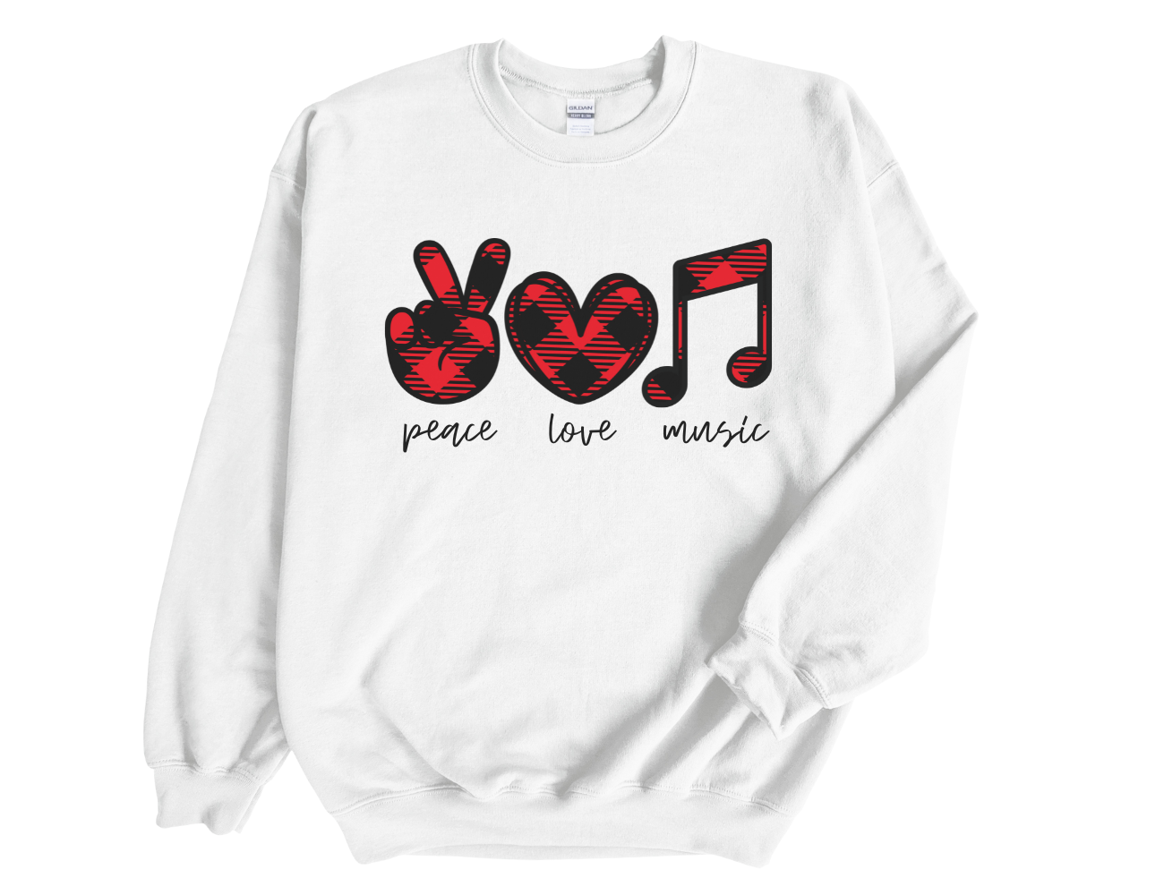 Peace Love Music Eighth Notes Unisex Sweatshirt