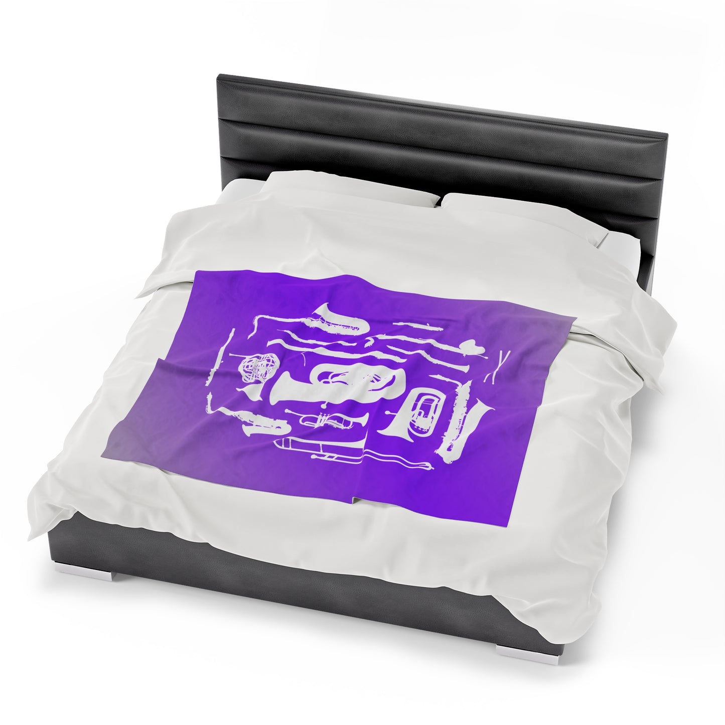 Purple/Grey Band Instruments Velveteen Plush Blanket