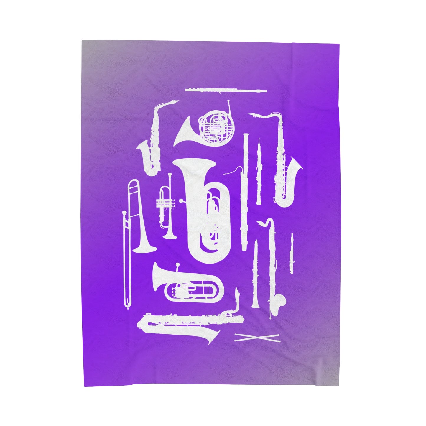 Purple/Grey Band Instruments Velveteen Plush Blanket