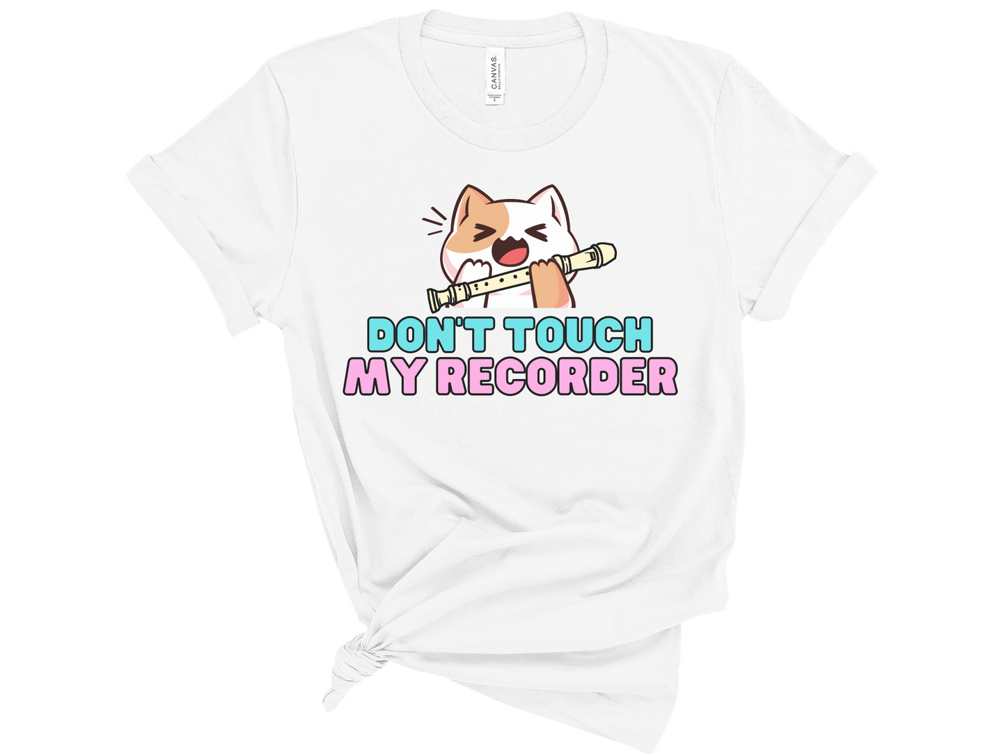 Don't Touch My Recorder Cat Unisex T-Shirt