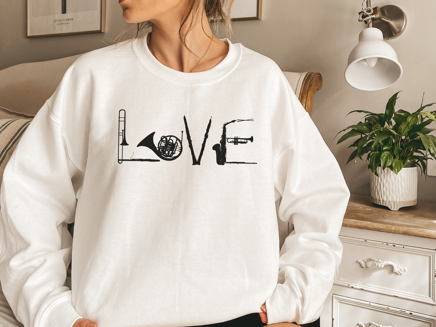 Love Band Instruments Unisex Crewneck Sweatshirt