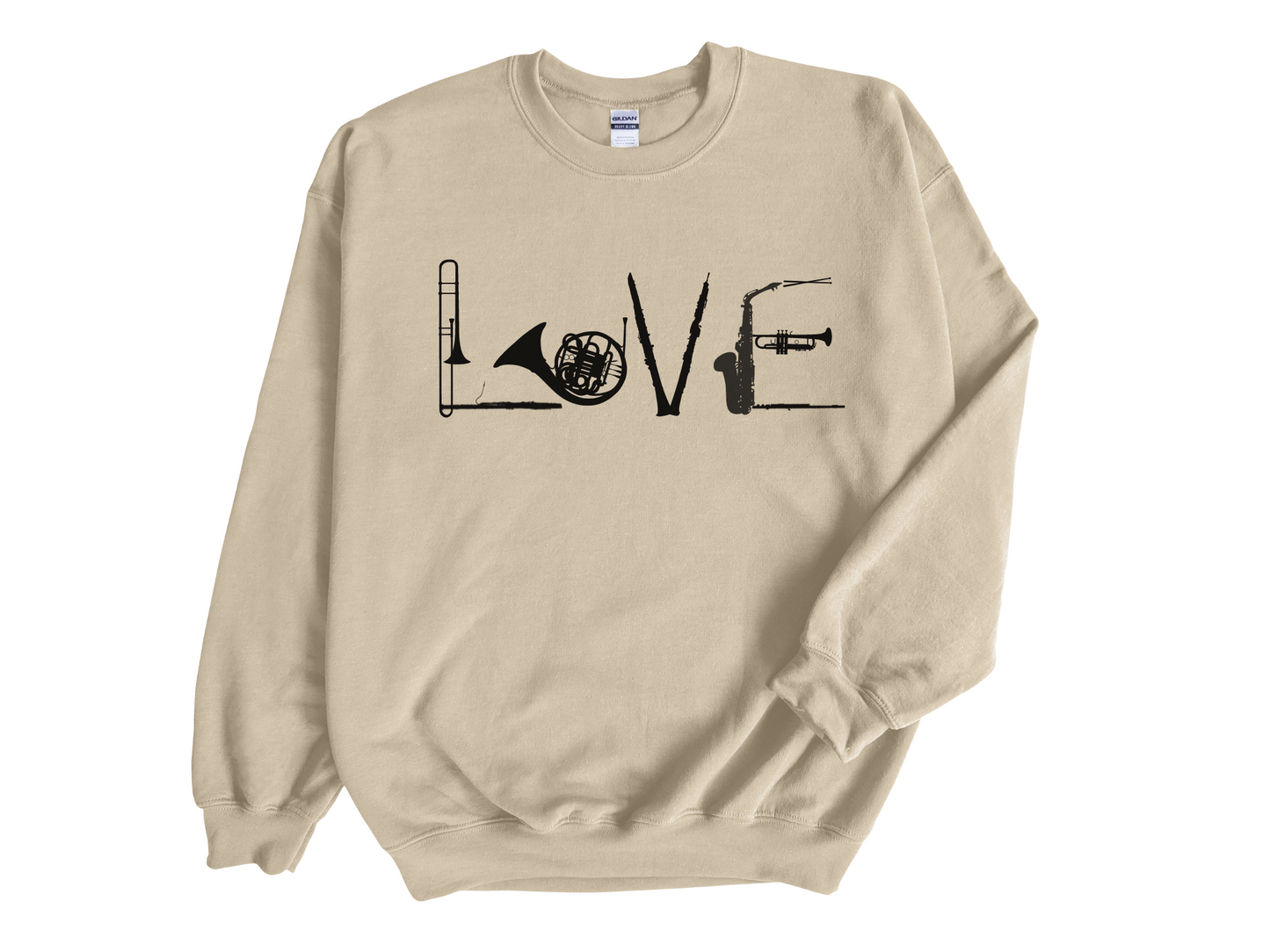 Love Band Instruments Unisex Crewneck Sweatshirt