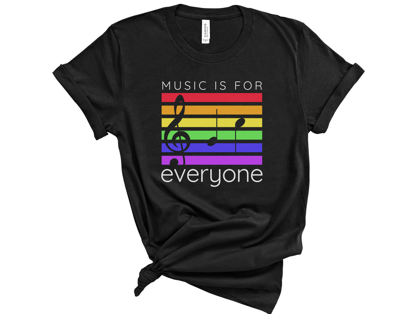 Music is for Everyone Rainbow Staff Unisex T-Shirt